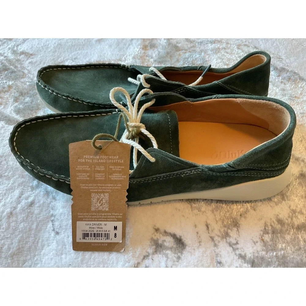 OluKai Men's Suede Chukka Boots Dark Green Size 9 Lace Up Casual‎